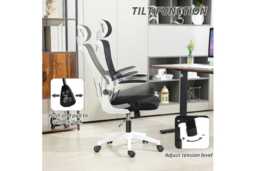 Ergonomic Mesh Office Chair - Adjustable Headrest, Lumbar Support, Arms, Black - High Weight Capacity - thumbnail 4