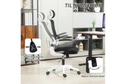 Ergonomic Mesh Office Chair - Adjustable Headrest, Lumbar Support, Arms, Black - High Weight Capacity - thumbnail 8