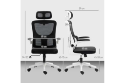 Ergonomic Mesh Office Chair - Adjustable Headrest, Lumbar Support, Arms, Black - High Weight Capacity - thumbnail 7