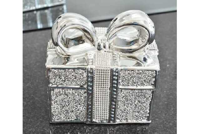 Handcrafted Modern Ceramic Crushed Gift Box Table Ornament - Decorative Home Sculpture - image 1