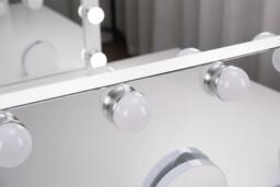Hollywood Lighted Rectangle LED Metal Makeup Mirror with Touch Controls & Magnifier - thumbnail 4