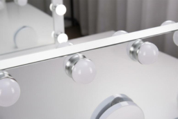 Hollywood Lighted Rectangle LED Metal Makeup Mirror with Touch Controls & Magnifier - thumbnail 8