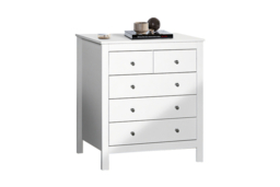 PRICE DROP! White Modern 5-Drawer Chest with Metal Handles - Contemporary Bedroom Storage - thumbnail 5
