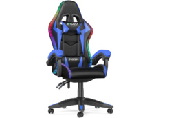 Ergonomic Gaming Chair with LED Lighting Effects, Height Adjustable Backrest with Lumbar & Headrest Support - 5 Colours