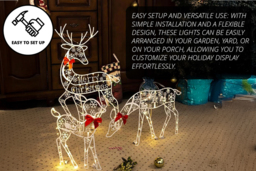 LED Reindeer Family Christmas Garden Lights - Outdoor Festive Decor, 3 Sizes - thumbnail 4