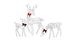 LED Reindeer Family Christmas Garden Lights - Outdoor Festive Decor, 3 Sizes - thumbnail 1