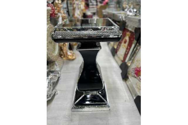 Large Mirrored Crystal Glass End Table - Contemporary Accent, 40x60cm, Space-Saving Living Room Side Table - image 1