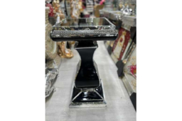Large Mirrored Crystal Glass End Table - Contemporary Accent, 40x60cm, Space-Saving Living Room Side Table - thumbnail 5