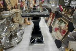 Large Mirrored Crystal Glass End Table - Contemporary Accent, 40x60cm, Space-Saving Living Room Side Table - thumbnail 7
