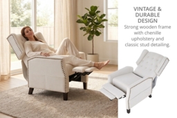 Pushback Reclining Chair Set with Plush Chenille Upholstery - thumbnail 4