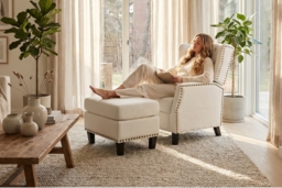 Pushback Reclining Chair Set with Plush Chenille Upholstery - thumbnail 2