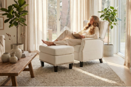 Pushback Reclining Chair Set with Plush Chenille Upholstery - thumbnail 6