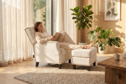 Pushback Reclining Chair Set with Plush Chenille Upholstery - thumbnail 7