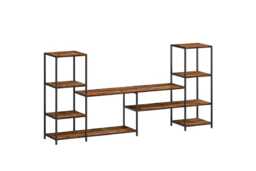 "Industrial TV Stand with Storage - Steel Frame, Rustic Wood, Fits up to 55"" TVs, Modern Farmhouse Style" - thumbnail 1