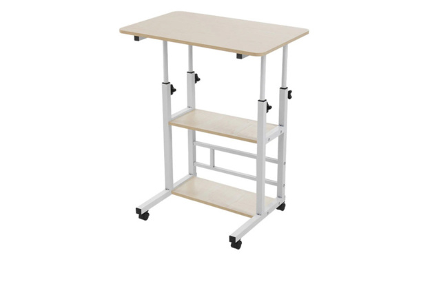 Height-Adjustable Desk with Shelves and 360° Wheels - image 1