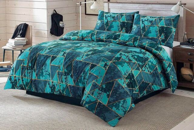 Reversible Geometric Duvet Cover Set - Soft Polycotton, Machine Washable, Modern Design, 4 Sizes - image 1