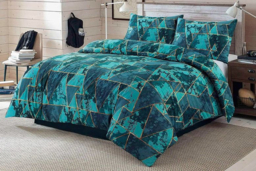 Reversible Geometric Duvet Cover Set - Soft Polycotton, Machine Washable, Modern Design, 4 Sizes - thumbnail 4