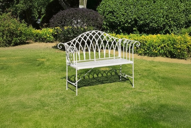 Wrought Iron Versailles Weather-Resistant Garden Bench - Vintage Outdoor Seating, 2-Seater - image 1