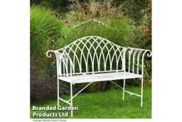 Wrought Iron Versailles Weather-Resistant Garden Bench - Vintage Outdoor Seating, 2-Seater - thumbnail 3