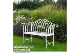 Wrought Iron Versailles Weather-Resistant Garden Bench - Vintage Outdoor Seating, 2-Seater - thumbnail 2