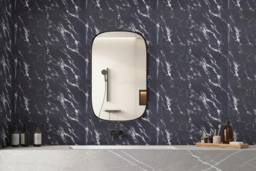 10pcs Peel & Stick Black Marble Wall Stickers - thumbnail 6
