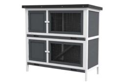 2-Tier Rabbit Hutch for Small Pets - Outdoor Weatherproof Easy Clean Cage, 100×47×91cm - thumbnail 5