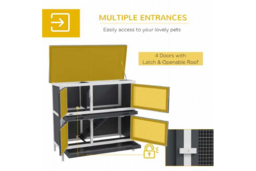 2-Tier Rabbit Hutch for Small Pets - Outdoor Weatherproof Easy Clean Cage, 100×47×91cm - thumbnail 8