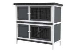 2-Tier Rabbit Hutch for Small Pets - Outdoor Weatherproof Easy Clean Cage, 100×47×91cm - thumbnail 1