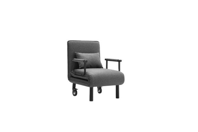 3-in-1 Grey Linen Convertible Sofa Bed with Pillow - Compact Seat, Recliner & Armchair - image 1