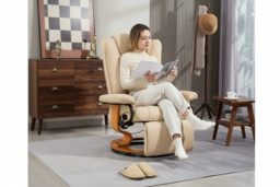 Faux Leather Ergonomic Swivel Recliner Chair - Adjustable Armchair, 150kg Capacity, Modern Home Seating - thumbnail 6