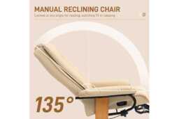 Faux Leather Ergonomic Swivel Recliner Chair - Adjustable Armchair, 150kg Capacity, Modern Home Seating - thumbnail 4