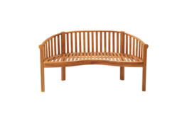 Acacia Wood 3-Seater Weather-Resistant Banana Garden Bench - thumbnail 2