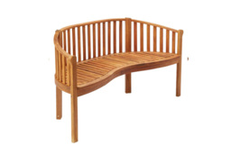 Acacia Wood 3-Seater Weather-Resistant Banana Garden Bench - thumbnail 4