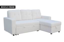 Velvet 3-Seater Reversible Corner Sofa Bed with Storage - Modern Upholstered Sofa - thumbnail 4