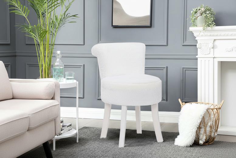 Modern Plush Upholstered Dressing Table Chair with Ergonomic Comfort by  Wowcher | uFurnish.com