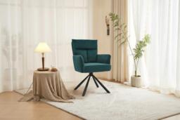 Contemporary Upholstered Swivel Armchair with Black Legs - thumbnail 4