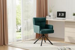Contemporary Upholstered Swivel Armchair with Black Legs - thumbnail 3