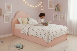 Kids Cloud Headboard Divan Bed with Mattress and Storage - thumbnail 2