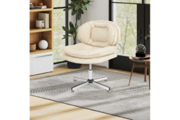 Ergonomic Armless Office Chair - Adjustable Height, Leathaire Fabric, 150kg Capacity - thumbnail 7