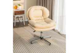 Ergonomic Armless Office Chair - Adjustable Height, Leathaire Fabric, 150kg Capacity - thumbnail 4