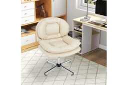 Ergonomic Armless Office Chair - Adjustable Height, Leathaire Fabric, 150kg Capacity