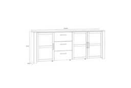 Large Oak Sideboard Storage - 3 Door 3 Drawer, Wood Cabinet, Modern Organiser (Navy, Grey, White) - thumbnail 3