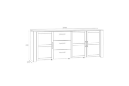Large Oak Sideboard Storage - 3 Door 3 Drawer, Wood Cabinet, Modern Organiser (Navy, Grey, White) - thumbnail 7