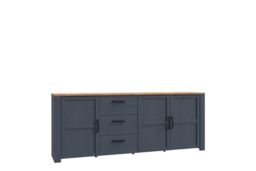 Large Oak Sideboard Storage - 3 Door 3 Drawer, Wood Cabinet, Modern Organiser (Navy, Grey, White) - thumbnail 5