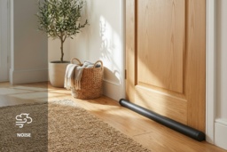Double-Sided Faux Leather Door Draft Excluder - Modern Insulated Home Decor, 93cm, Noise & Odour Blocker - thumbnail 2