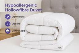 Hypoallergenic Hollowfibre Winter Duvet - Warm, Lightweight & UK-Made - 10.5, 13.5, or 15 Tog, All Sizes - thumbnail 2