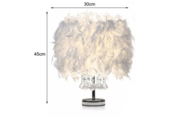 Feather Bedside Table Lamp with Crystals - thumbnail 4