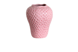 Handcrafted Ceramic Strawberry Vase - Quirky Home Decor in Red or Pink, 2 Sizes - thumbnail 3