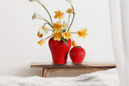 Handcrafted Ceramic Strawberry Vase - Quirky Home Decor in Red or Pink, 2 Sizes - thumbnail 4