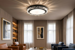 Round Ceiling Light with Diamond-Cut Accent Ring - thumbnail 8